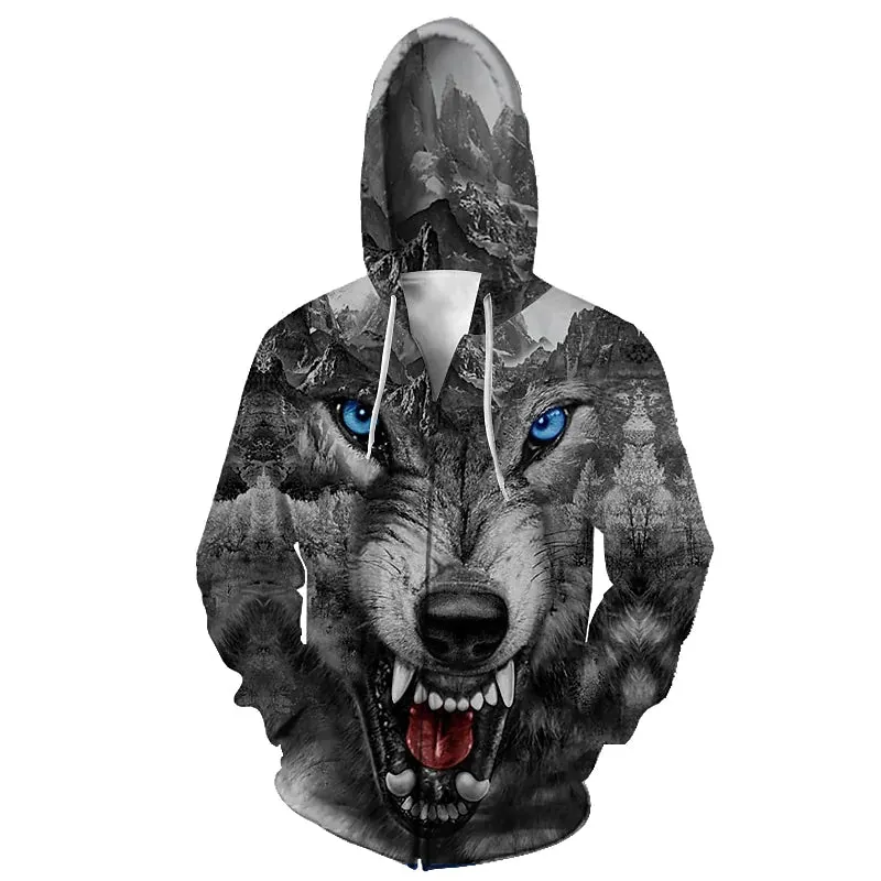 3D PRINT HOODIES WITH ANIMAL PRINT