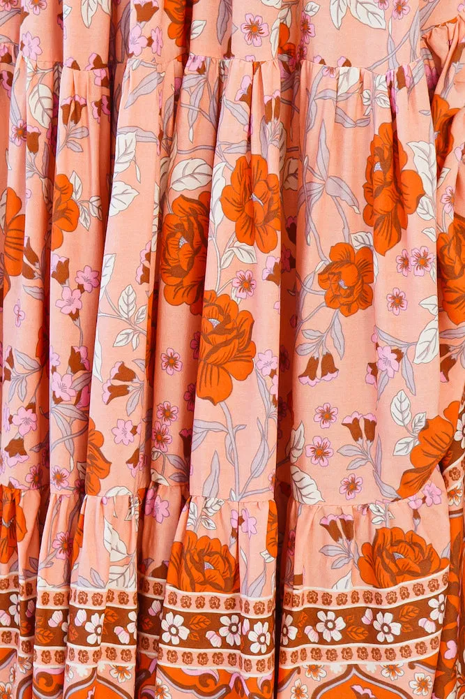 Broaden Social Horizons Maxi Skirt Peach