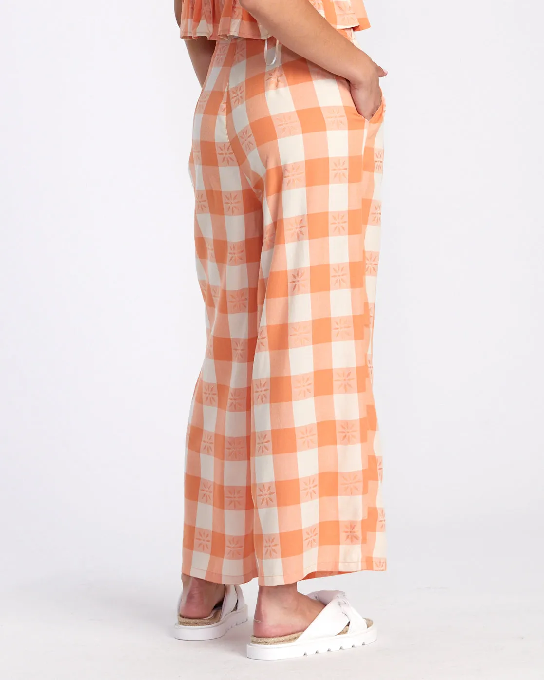 Callum Printed Wide Leg Pants - Copper Tan