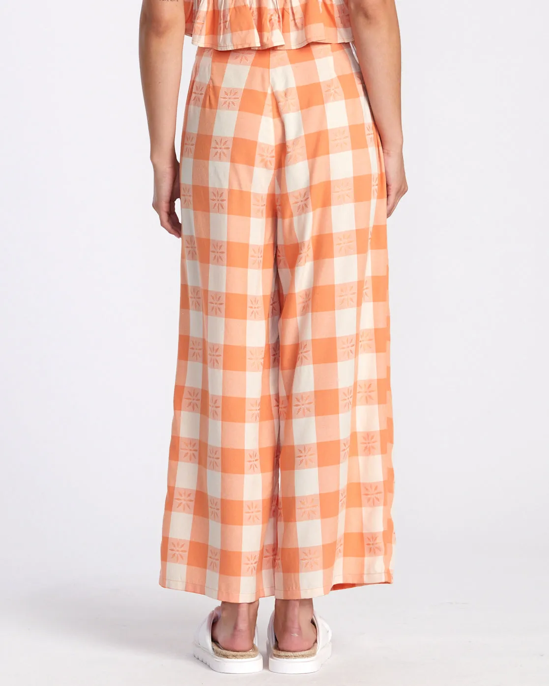 Callum Printed Wide Leg Pants - Copper Tan