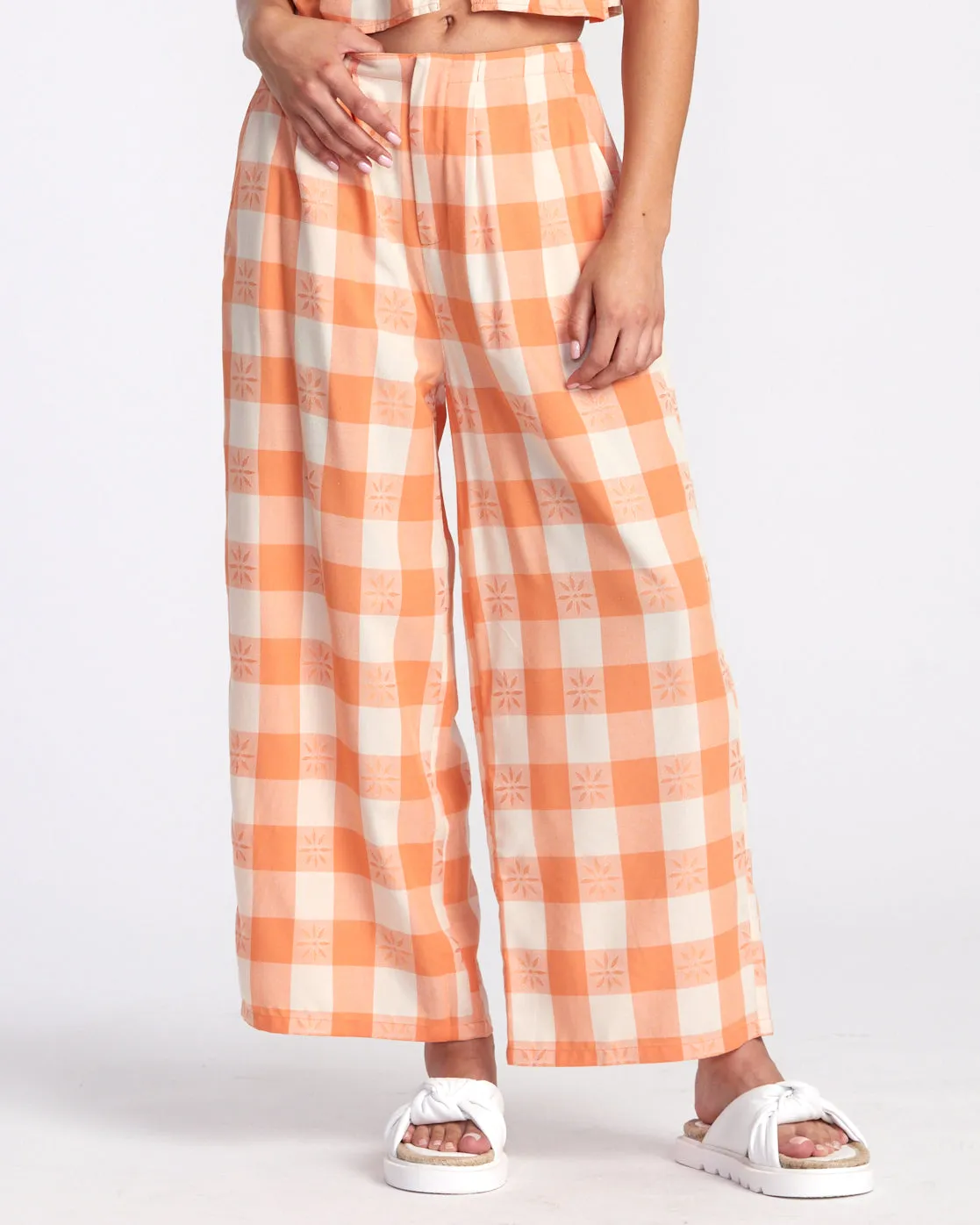 Callum Printed Wide Leg Pants - Copper Tan