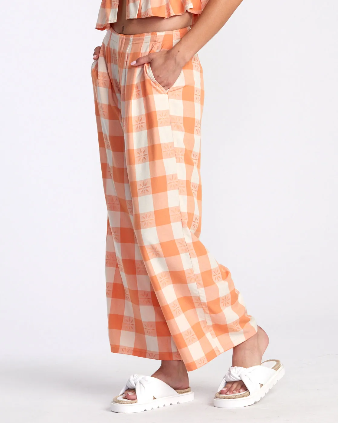 Callum Printed Wide Leg Pants - Copper Tan