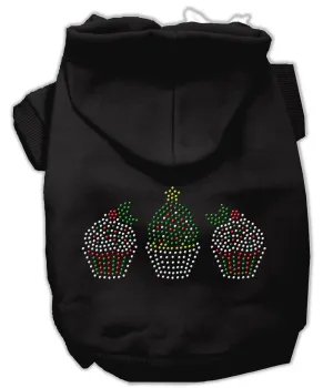 Christmas Cupcakes Rhinestone Hoodie Black L (14)