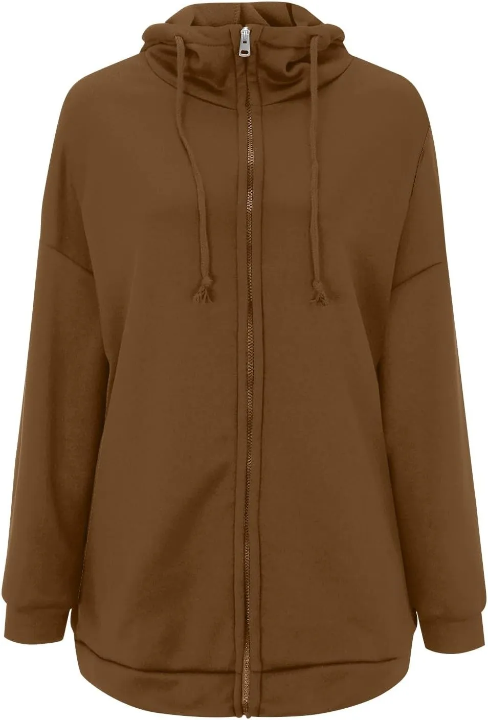 COTECRAM Women's Zip Up Hoodies Oversized Long Sleeve Fall Hooded Sweatshirts Casual Long Fleece Jacket Coats with Pockets