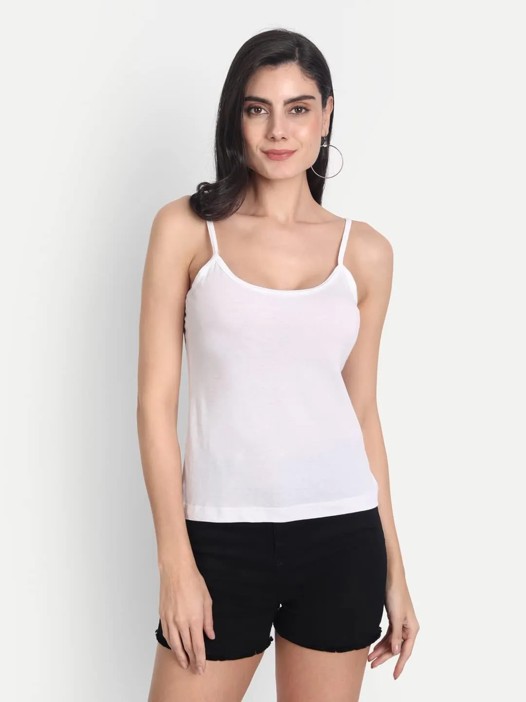 Cotton Short Length Slips Camisole Spaghetti Straps Tank Top for Women | Combo Pack of 3