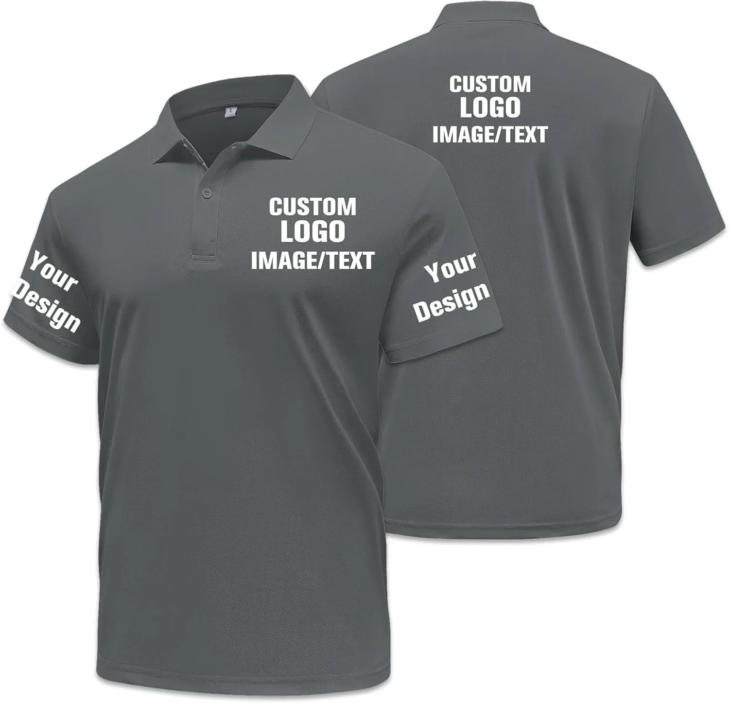 Custom Polo Shirts for Men Women Design Your Own Text/Logo/Photo Personalized Golf Company Work Polo Embroidered Print
