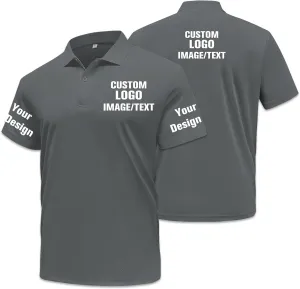Custom Polo Shirts for Men Women Design Your Own Text/Logo/Photo Personalized Golf Company Work Polo Embroidered Print