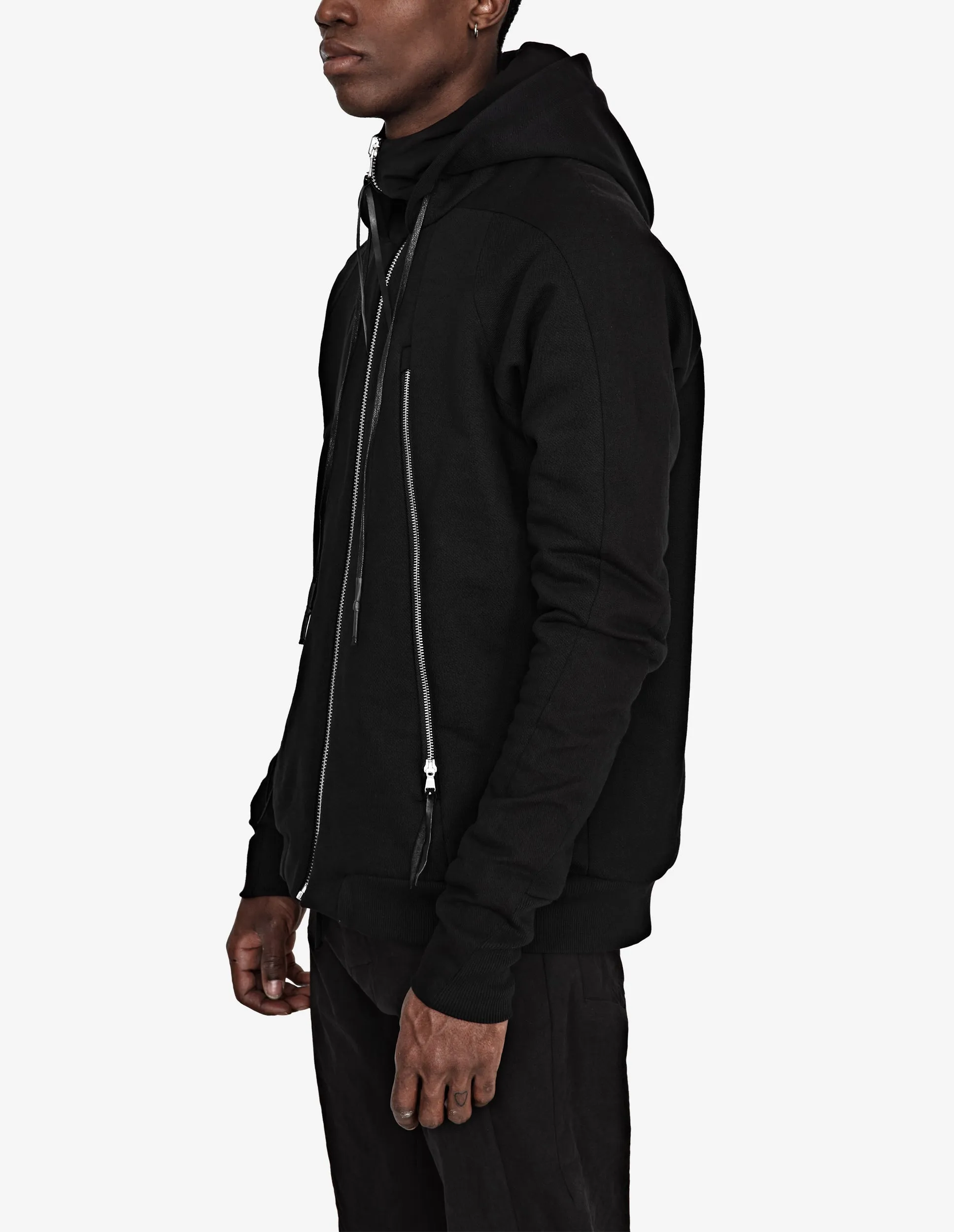 Double-hooded Zipped Sweatshirt