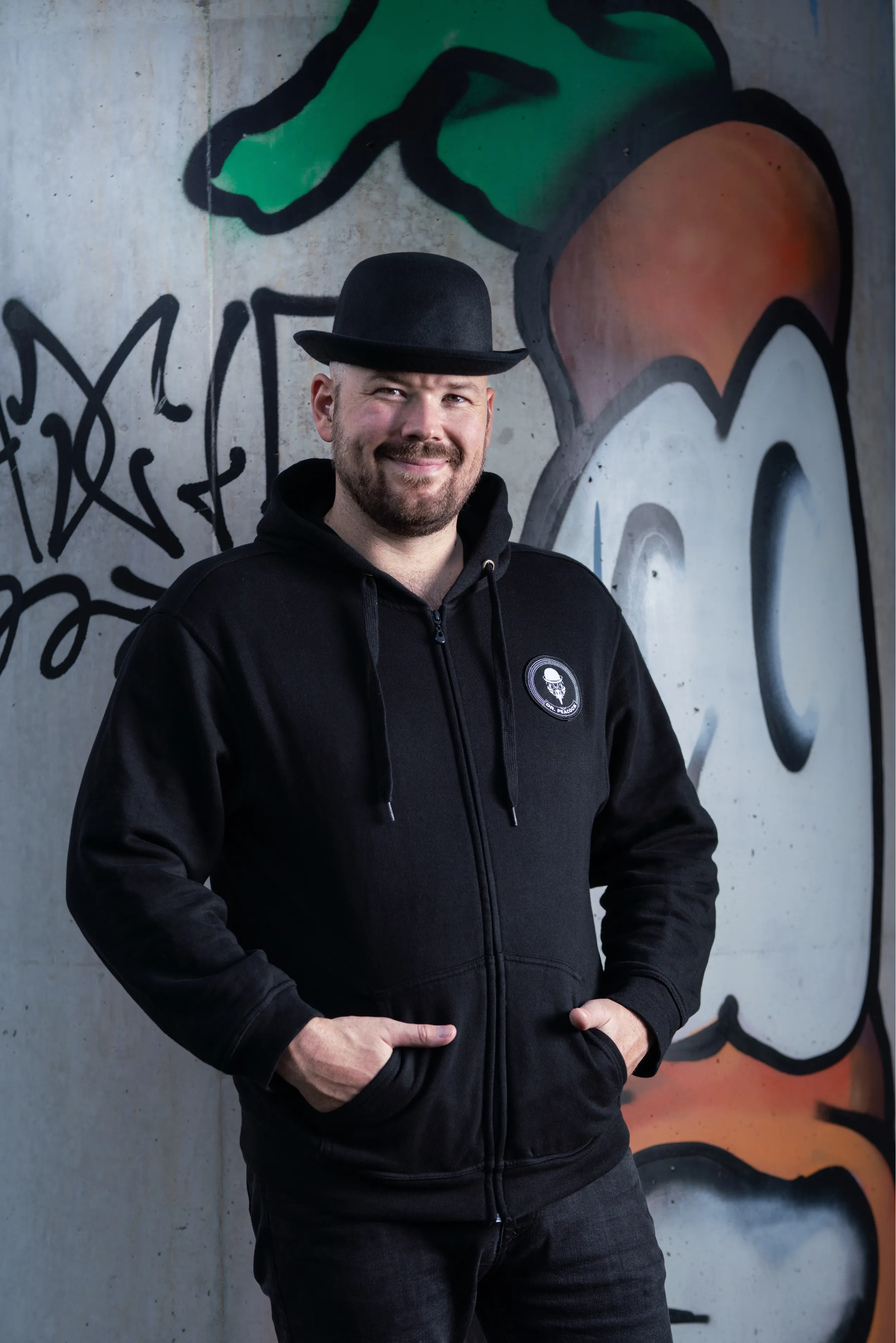 Dr. Peacock 2023 Logo Zipped Hoodie (Black)