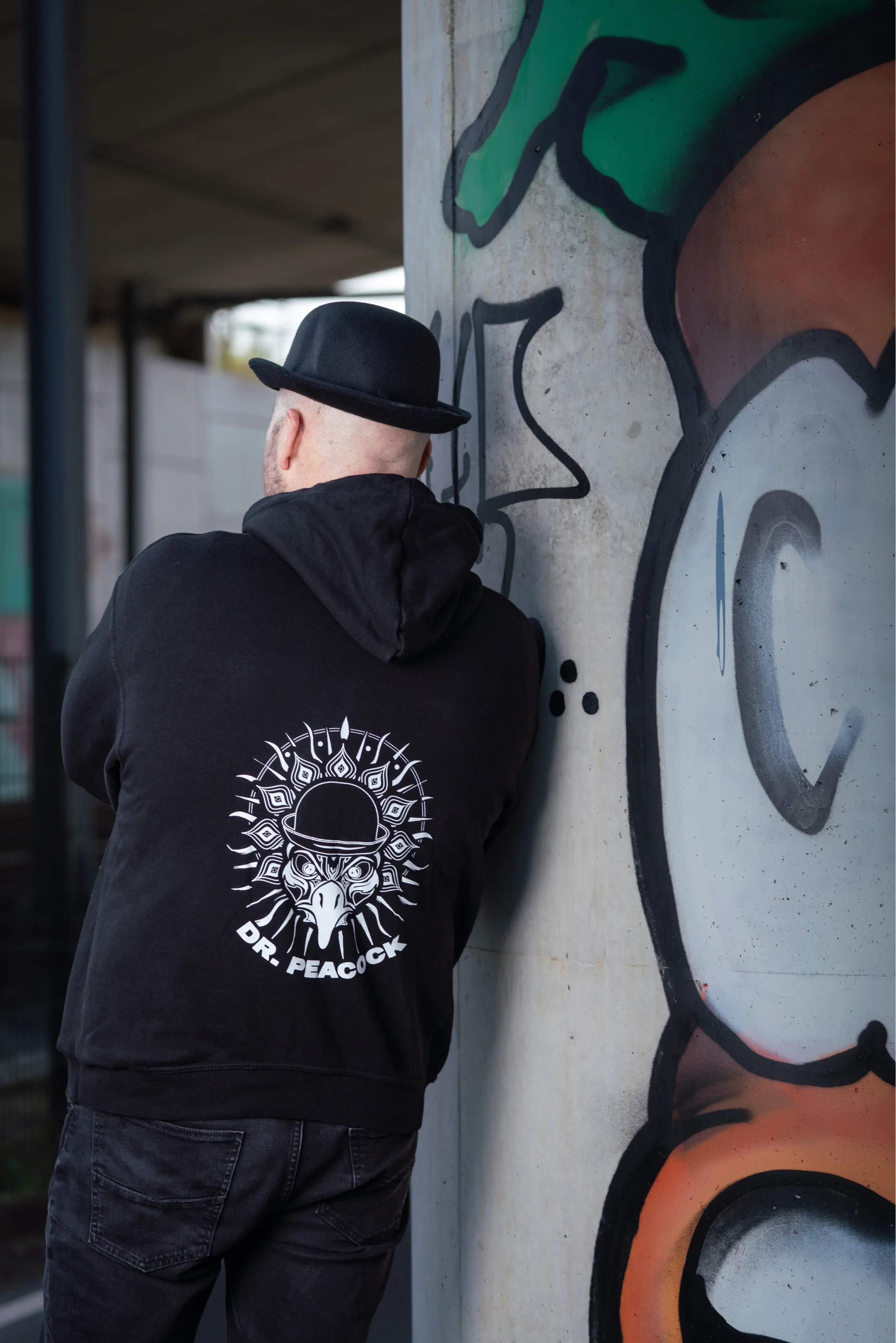 Dr. Peacock 2023 Logo Zipped Hoodie (Black)