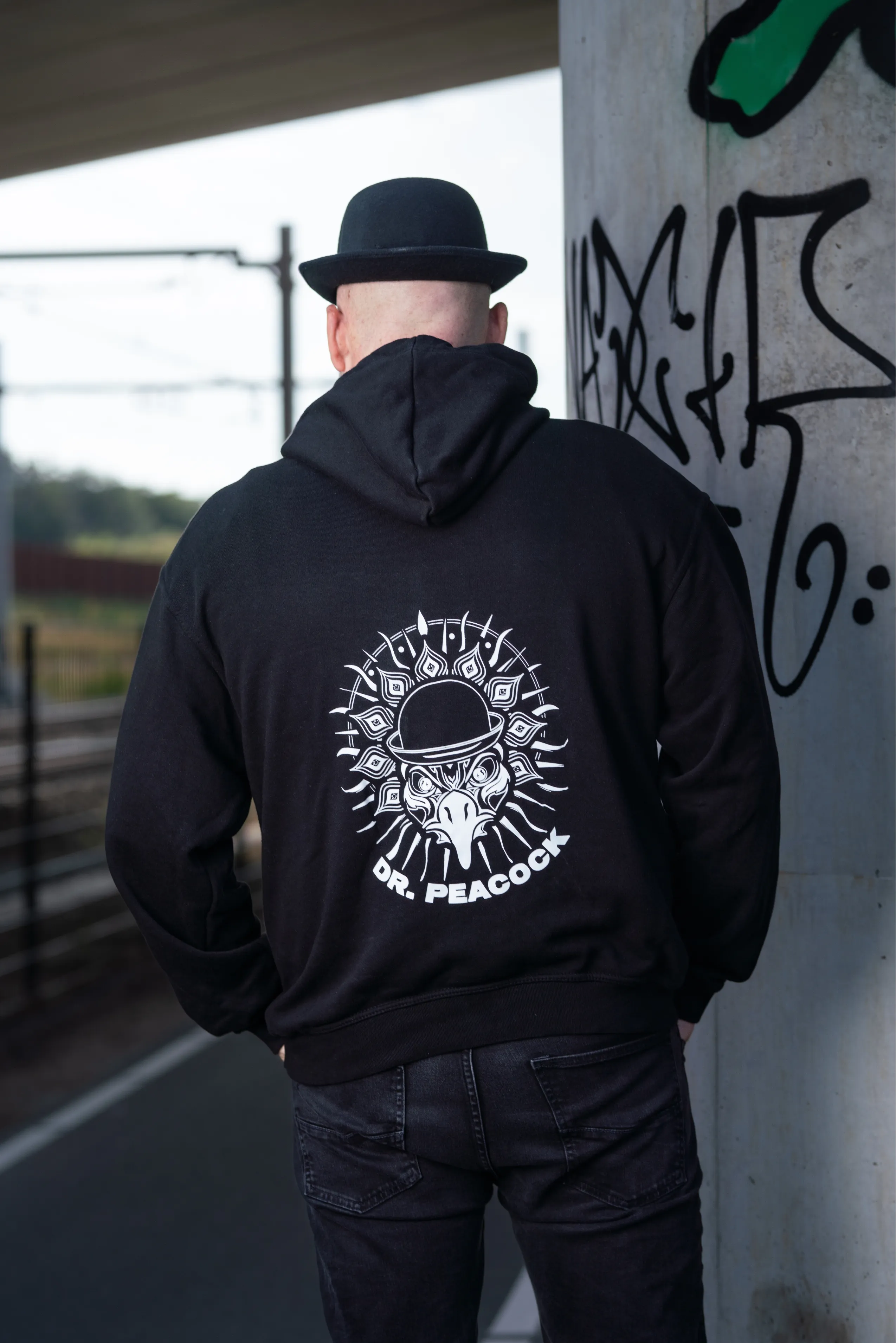 Dr. Peacock 2023 Logo Zipped Hoodie (Black)