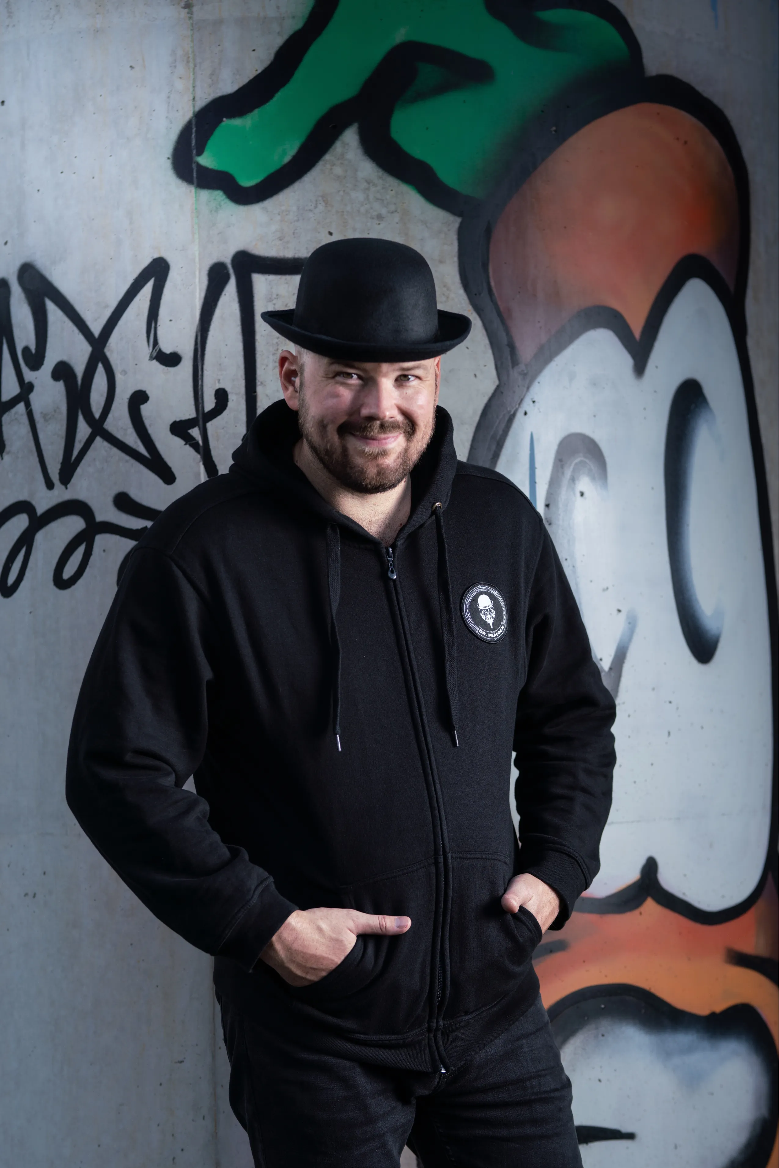Dr. Peacock 2023 Logo Zipped Hoodie (Black)