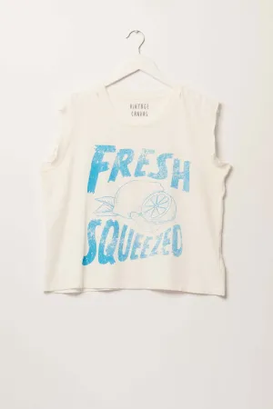 Fresh Squeezed Vintage-Print Sleeveless Graphic Tee