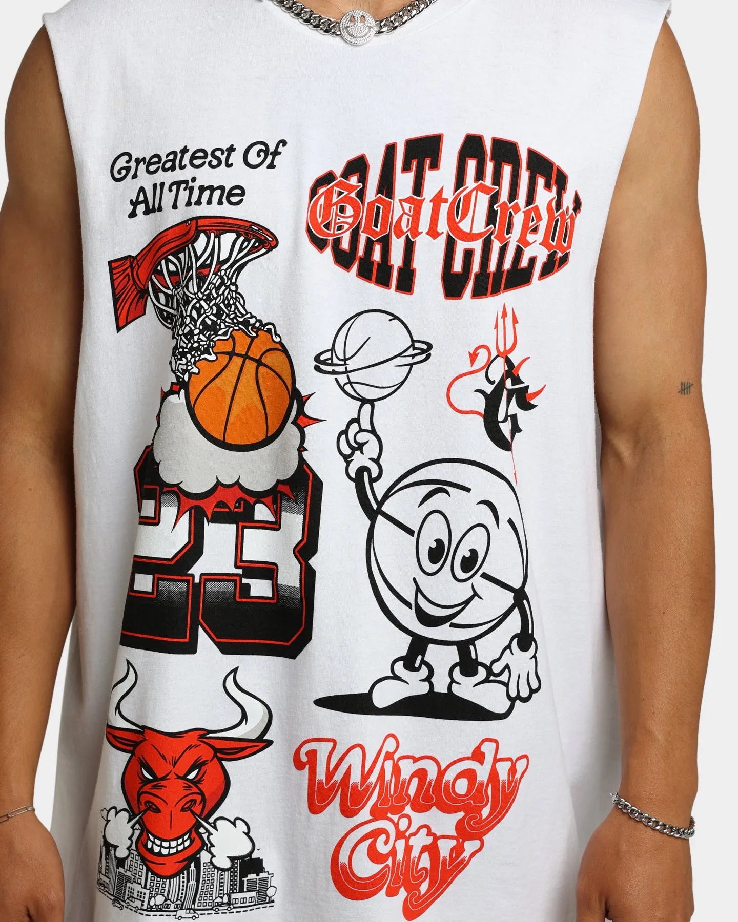 Goat Crew Windy City Muscle T-Shirt White