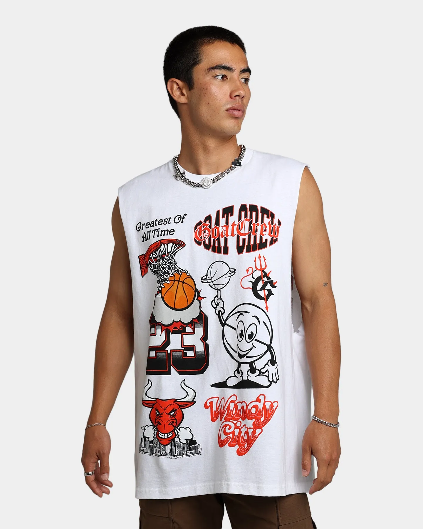 Goat Crew Windy City Muscle T-Shirt White