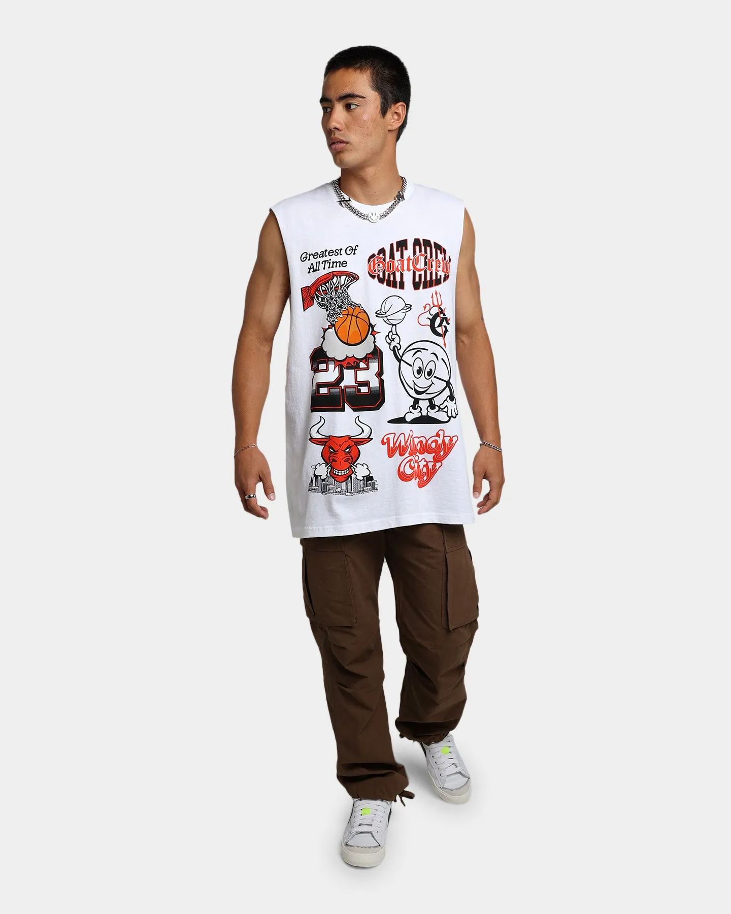 Goat Crew Windy City Muscle T-Shirt White