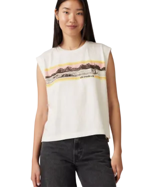 Graphic Boxy T-Shirt in Pink Sunset Desert