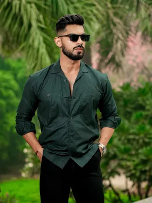Green Oxford Cotton Over Shirt