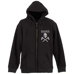 Iron Maiden Unisex Zipped Hoodie: Eddie Axe (Back Print)