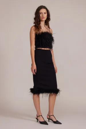 Jamila Feather Skirt - Black
