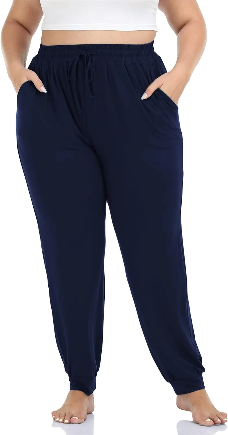 Kotii Women's Plus Size Joggers Plus Size Sweatpants Soft Lounge Pants Pajama Pants Workout Yoga Pants Casual