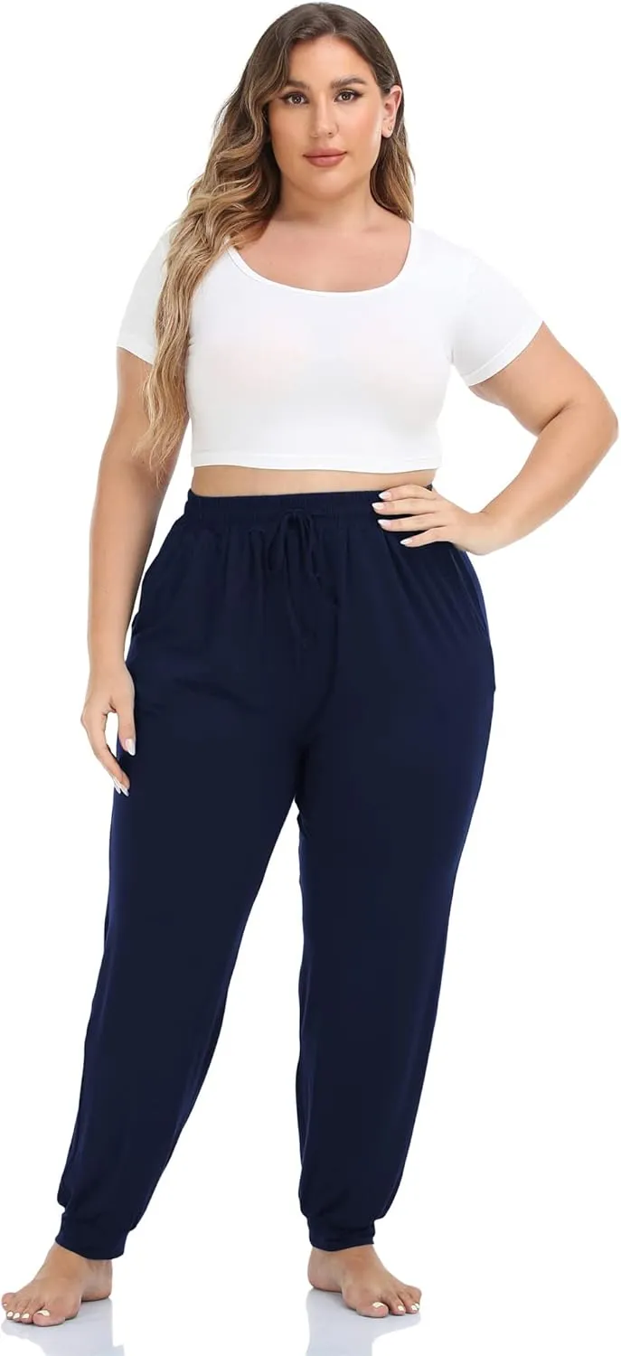 Kotii Women's Plus Size Joggers Plus Size Sweatpants Soft Lounge Pants Pajama Pants Workout Yoga Pants Casual