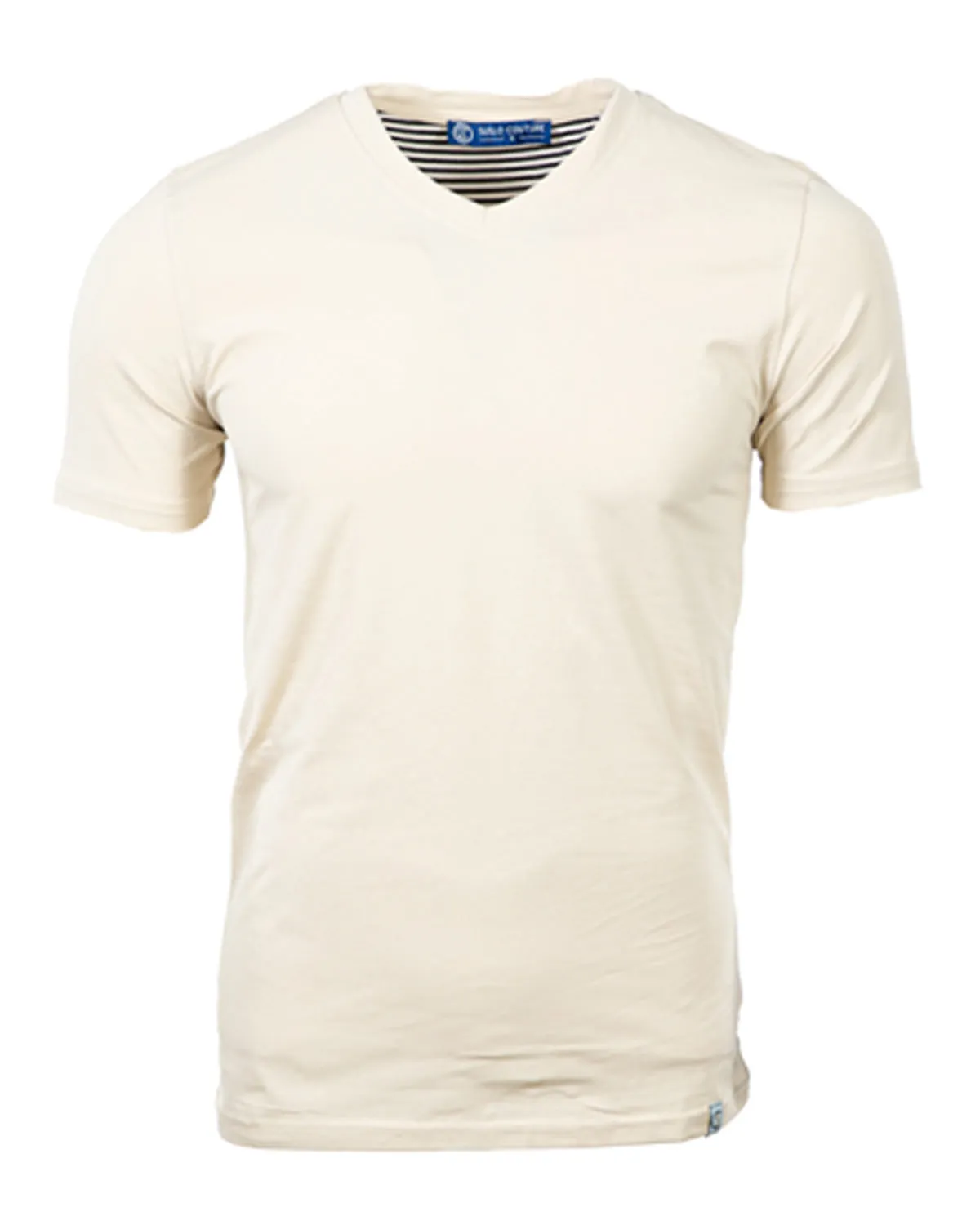 Luxury V Neck Tee Beige