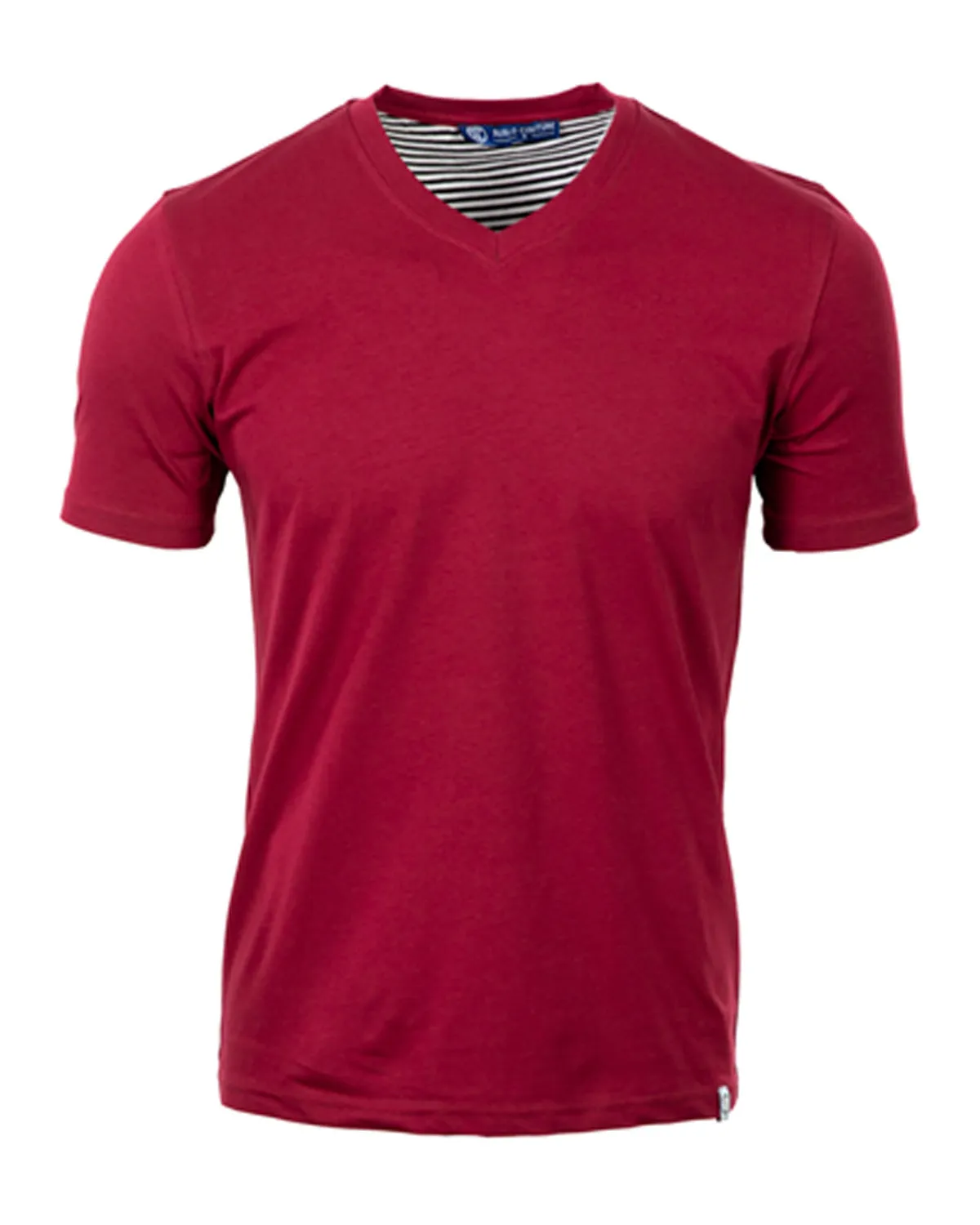 Luxury V Neck Tee Burgundy