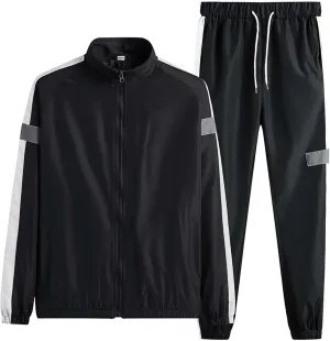Men's 2 Piece Polo Tracksuit Set Matching Sweatshirt Hoodie Corset Sweatpants Sweatsuit Active Jackets and Pants
