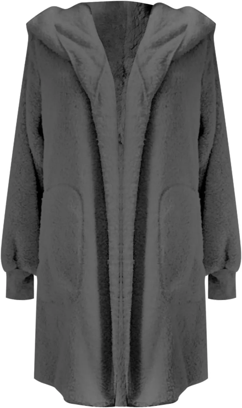 Oversized Warm Winter Coats Plus Size Warm Coat Lapel Double-Breasted Daily Outercoat with Flufff Coat with Pockets