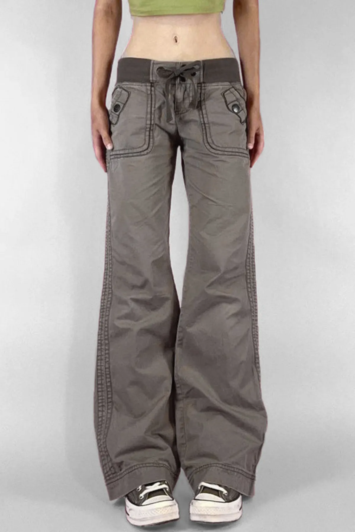 Pocket Lace Up Cargo Pants