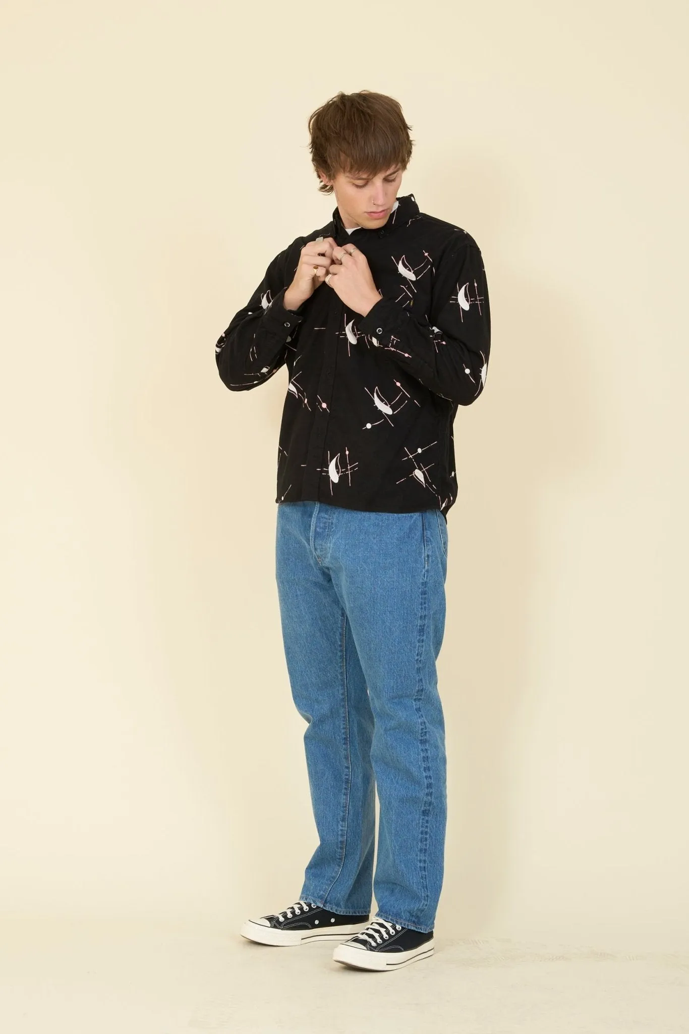 Rats Atomic Print Flannel Blond Shirt