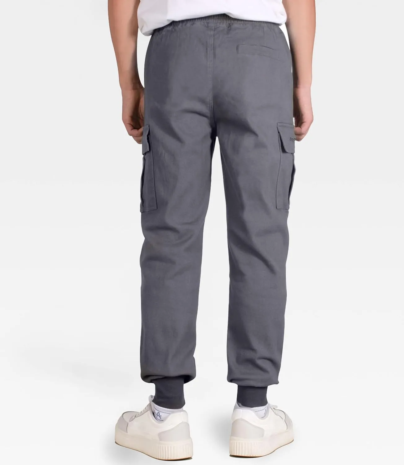 TLAENSON Boys Joggers Cargo Pants for Kids Drawstring Elastic Waist Cotton Twill Jogging School Pant