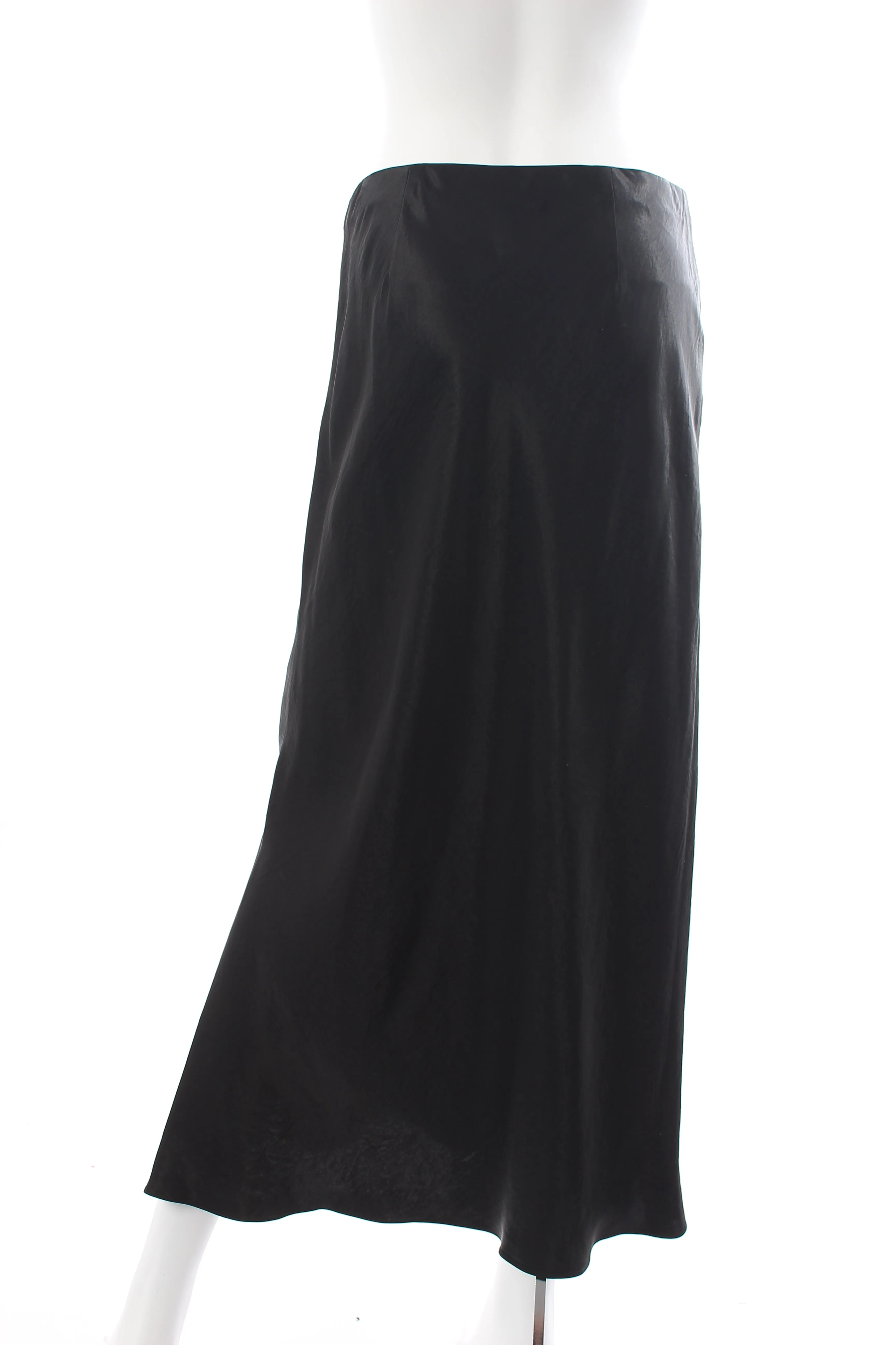 Vince Satin Side Slit Midi Skirt