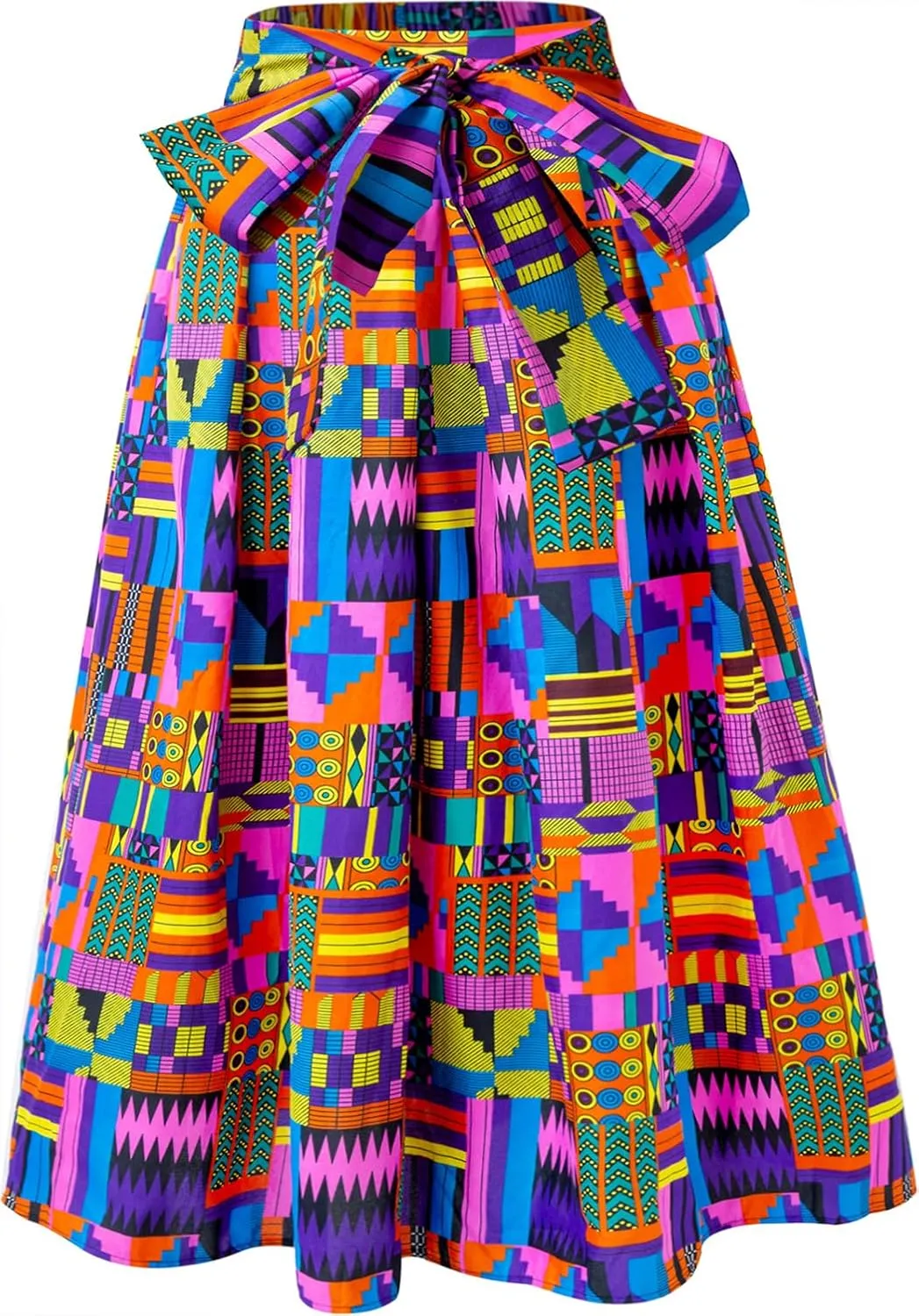 Women African Print Skirt Dutch Ankara Wax Print Full Circle Skirt