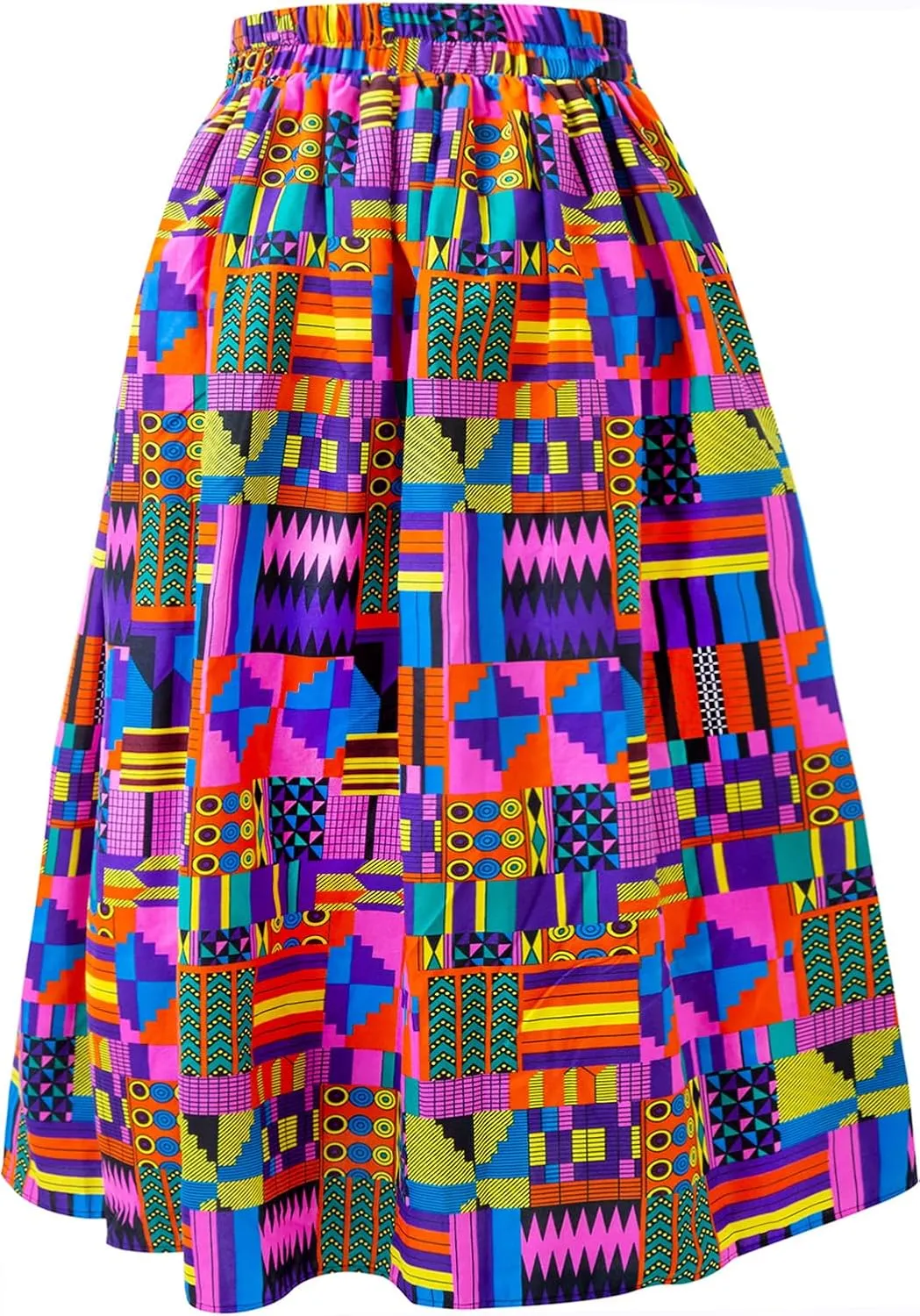 Women African Print Skirt Dutch Ankara Wax Print Full Circle Skirt