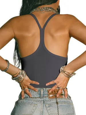Women Workout Tops Racerback Tank Tops Basic Cute Summer 2025 Camisole Crew Neck Going Out Slim Fit Shirts