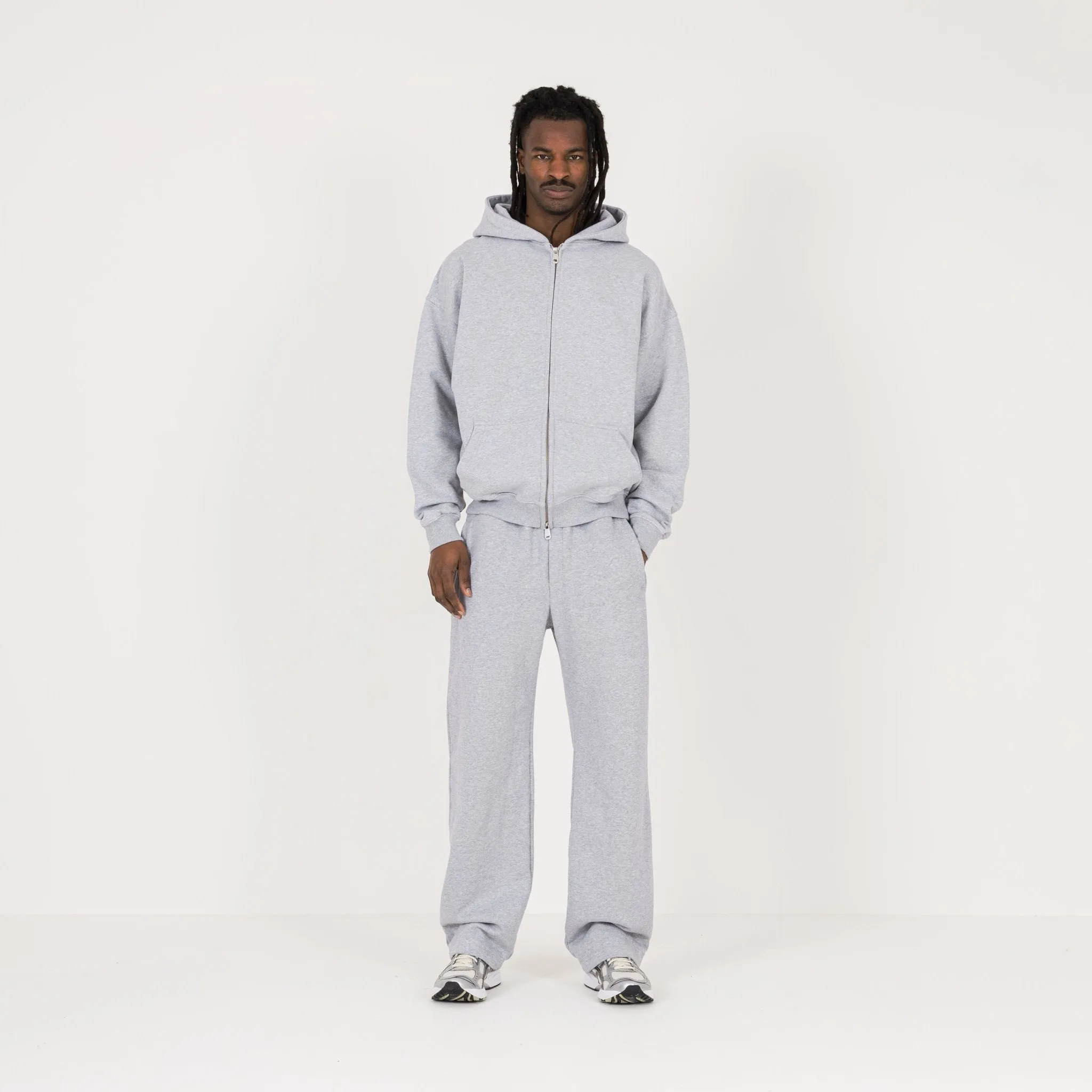Zip Hoodie - Light Marl Grey