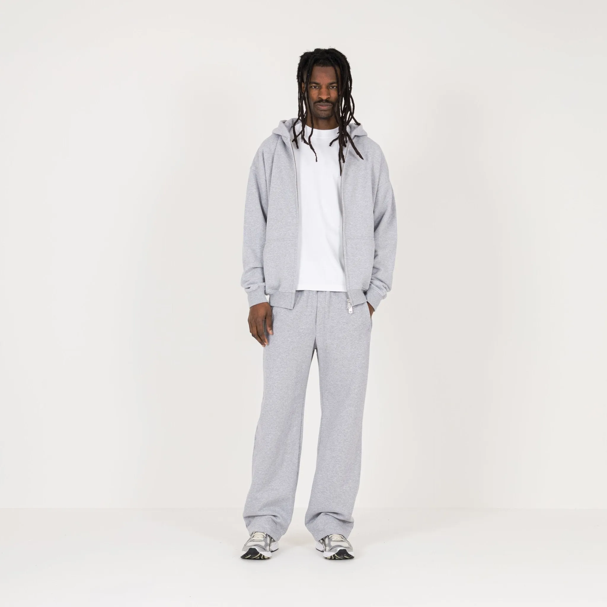 Zip Hoodie - Light Marl Grey