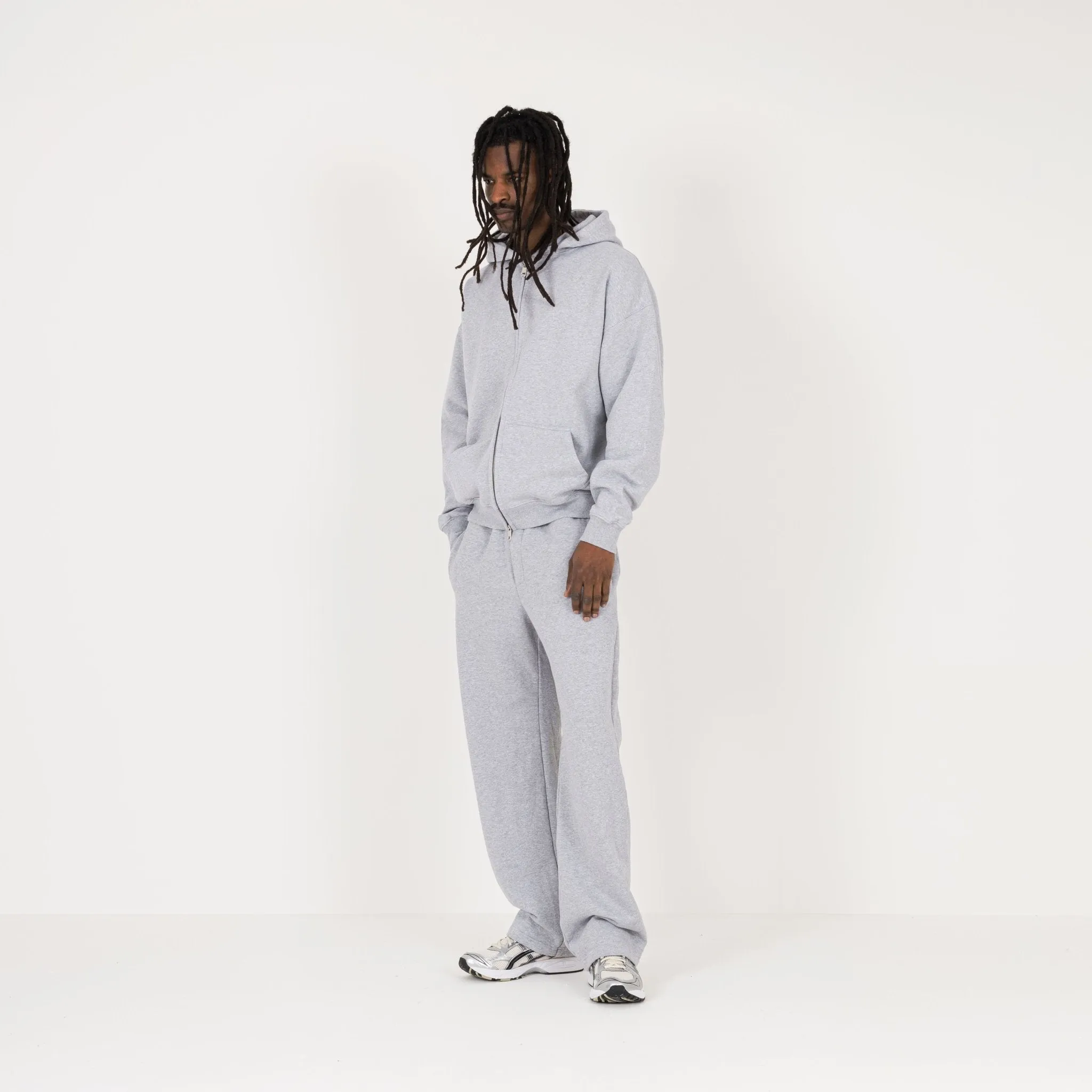 Zip Hoodie - Light Marl Grey