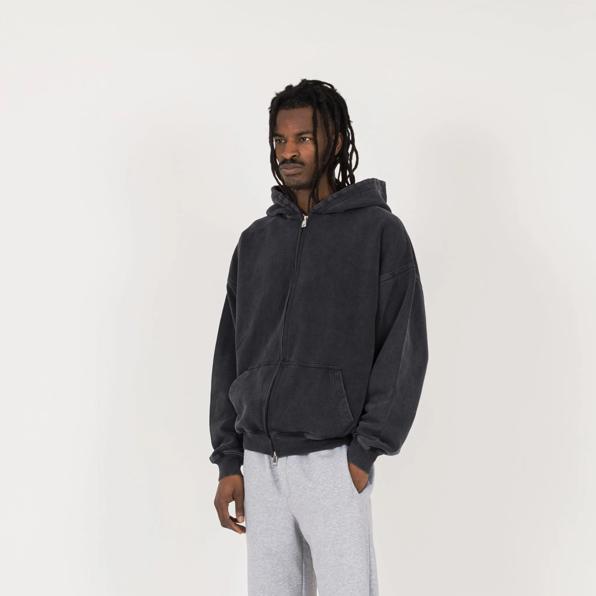 Zip Hoodie - Vintage Black